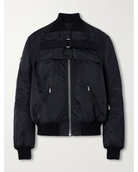 Rick Owens - Two-Piece Buckled Rib-Trimmed Satin Bomber Jacket - Lyst