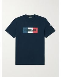 Moncler - Schmal geschnittenes T-Shirt aus Baumwoll-Jersey mit Logoprint - Lyst