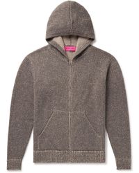 The Elder Statesman - Ribbed Cashmere Zip-up Hoodie - Lyst