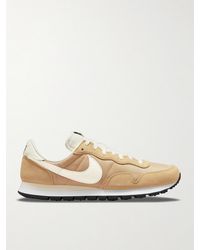 Nike Air Pegasus 83 Leather-trimmed Suede And Shell Trainers - Brown