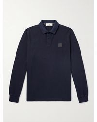 Stone Island - Logo-appliquéd Garment-dyed Cotton-piqué Polo Shirt - Lyst