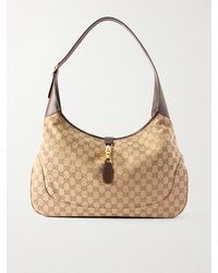 Gucci - Jackie 1961 Large Leather-Trimmed Monogrammed Canvas Messenger Bag - Lyst