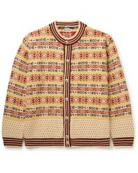 Bode - Marzipan Jacquard-Knit Wool Cardigan - Lyst