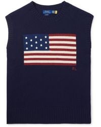 Polo Ralph Lauren - Intarsia-Knit Wool And Cotton-Blend Sweater Vest - Lyst