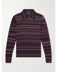 Dolce & Gabbana - Striped Wool Polo Shirt - Lyst
