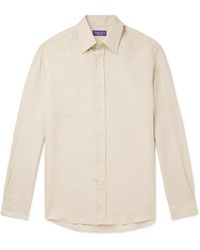 Ralph Lauren Purple Label - Silk And Linen-blend Shantung Shirt - Lyst