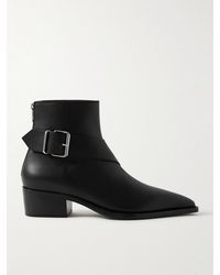 McQueen - Buckled Leather Boots - Lyst