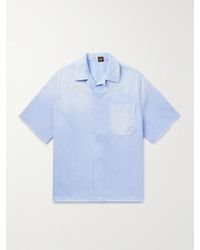 Loewe - Paula's Ibiza Convertible-Collar Logo-Appliquéd Frayed Cotton-Twill Shirt - Lyst