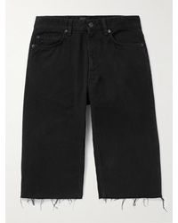 Balenciaga - Slim-fit Straight-leg Distressed Denim Shorts - Lyst