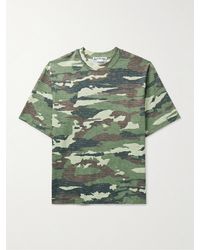 Acne Studios - Extorr T-Shirt aus Baumwoll-Jersey mit Kristallen und Camouflage-Print - Lyst