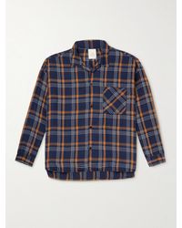 Remi Relief Checked Tm-blend Shirt - Blue