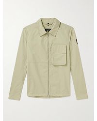 Belstaff - Overshirt in gabardine di misto cotone con logo applicato Runner - Lyst