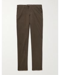 Canali - Slim-Fit Tapered Cotton-Blend Twill Trousers - Lyst