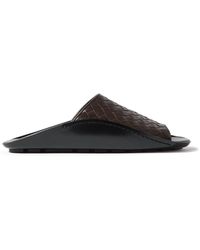 Bottega Veneta - Wave Intrecciato Leather Slides - Lyst