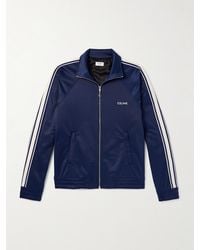 Celine - Trainingsjacke aus technischem Jersey mit Logostickerei und Streifen - Lyst