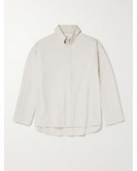 Studio Nicholson - Button-Down Collar Logo-Embroidered Striped Cotton Oxford Shirt - Lyst