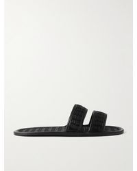 Bode - Leather-Trimmed Woven Raffia Slides - Lyst