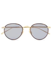 Bottega Veneta - Panthos Round-Frame-Tone And Tortoiseshell Acetate Sunglasses - Lyst