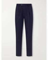Brunello Cucinelli - Straight-Leg Pleated Wool-Flannel Suit Trousers - Lyst