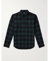 RRL - Checked Cotton-flannel Shirt - Lyst