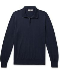 Canali - Slim-fit Cotton Half-zip Sweater - Lyst