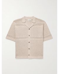 LE17SEPTEMBRE - Camp-collar Open-knit Cotton-blend Shirt - Lyst