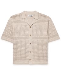 LE17SEPTEMBRE - Camp-collar Open-knit Cotton-blend Shirt - Lyst