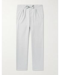 STÒFFA - Straight-leg Pleated Wool-flannel Trousers - Lyst