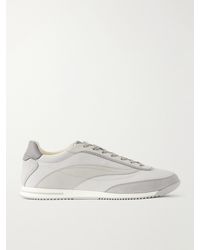 Brunello Cucinelli - Runner Suede And Leather-Trimmed Shell Sneakers - Lyst