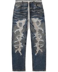 RRR123 - Fathers Engine Slim-Fit Straight-Leg Belted Distressed Jeans - Lyst