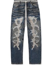 RRR123 - Fathers Engine Slim-Fit Straight-Leg Belted Distressed Jeans - Lyst