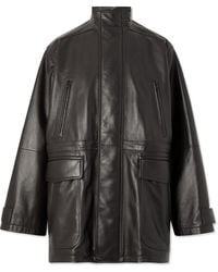 Balenciaga - Oversized Padded Leather Jacket - Lyst