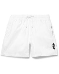 Amiri - Straight-leg Mid-length Logo-appliquéd Swim Shorts - Lyst