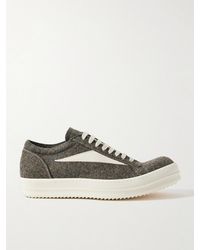Rick Owens - Vintage Leather-Trimmed Brushed-Wool Sneakers - Lyst