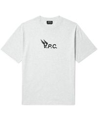 A.P.C. - Hermance Logo-print Cotton-jersey T-shirt - Lyst