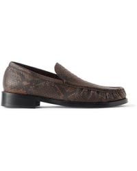 Acne Studios - Boafer Python-Effect Leather Loafers - Lyst