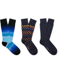 Paul Smith - Three-pack Jacquard-knit Cotton-blend Socks - Lyst