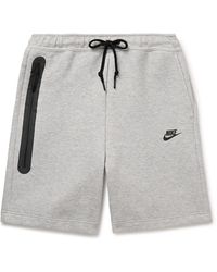 Nike - Straight-leg Logo-print Cotton-blend Tech Fleece Drawstring Shorts - Lyst
