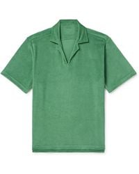 Paul Smith - Logo-appliquéd Grosgrain-trimmed Cotton-blend Terry Polo Shirt - Lyst
