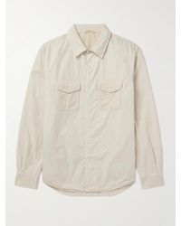 Aspesi - Wattierte Hemdjacke aus Baumwoll-Shell mit Cordbesatz - Lyst
