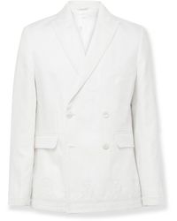 Bode - Marsh Double-breasted Embellished Tulle-trimmed Linen Suit Jacket - Lyst