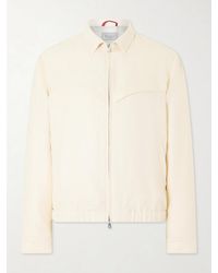 Brunello Cucinelli - Herringbone Wool, Silk And Linen-Blend Blouson Jacket - Lyst