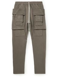 Rick Owens - Creatch Tapered Cotton-jersey Cargo Drawstring Trousers - Lyst