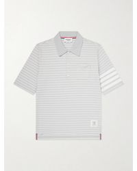 Thom Browne - Striped Cotton-Jersey Polo Shirt - Lyst