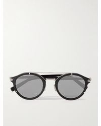 Dior - Blacksuit R7U Sonnenbrille mit rundem Rahmen aus Azetat und silberfarbenen Details - Lyst