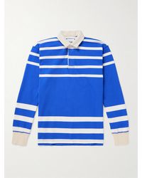 Drake's - Striped Cotton-Jersey Polo Shirt - Lyst