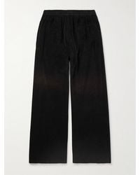 Acne Studios - Fega Wide-leg Logo-embossed Cotton-blend Velour Track Pants - Lyst