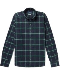 Peter Millar - Button-down Collar Checked Cotton-flannel Shirt - Lyst