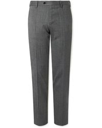 Lardini - Straight-Leg Herringbone Virgin Wool-Blend Trousers - Lyst