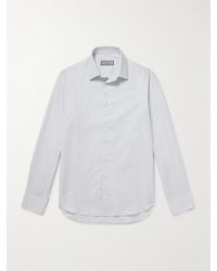 Canali - Checked Cotton-poplin Shirt - Lyst
